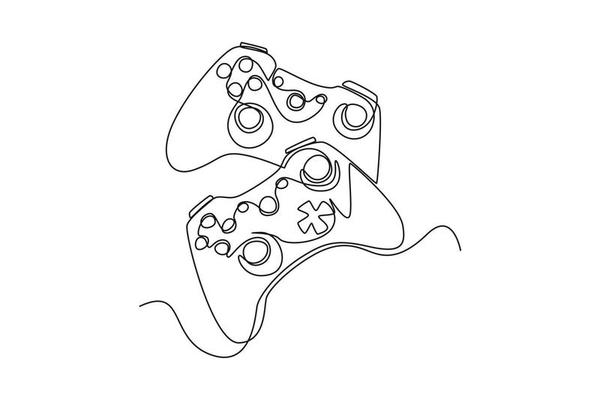 único gamepad de desenho de uma linha de consoles de jogos. conceito de jogo  de esportes eletrônicos. ilustração em vetor gráfico de desenho de desenho  de linha contínua. 18921455 Vetor no Vecteezy