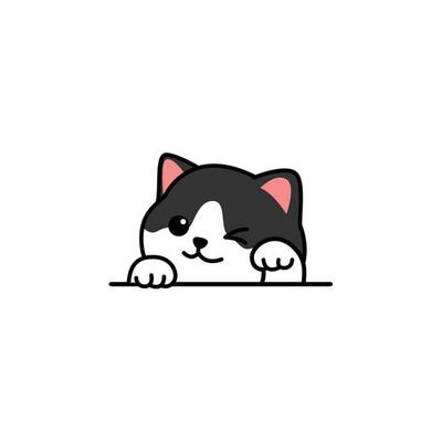 Gato preto e branco dos desenhos animados