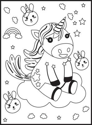 lindos desenhos de unicórnio kawaii para colorir 19549144 Vetor no