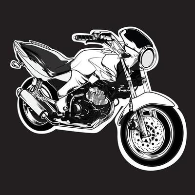 Motor de moto desenhado a mão