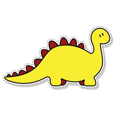 Adesivo de personagem de desenho animado de dinossauro verde fofo 3467713  Vetor no Vecteezy