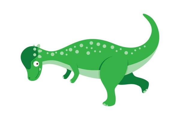 Pequeno Dinossauro Verde Ilustração Animal Personagem Desenho Animado  Isolado Ilustração por ©Efengai #549977064