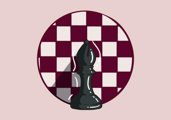 Peça de xadrez de bispo de pixel art para jogo de 8 bits em fundo branco