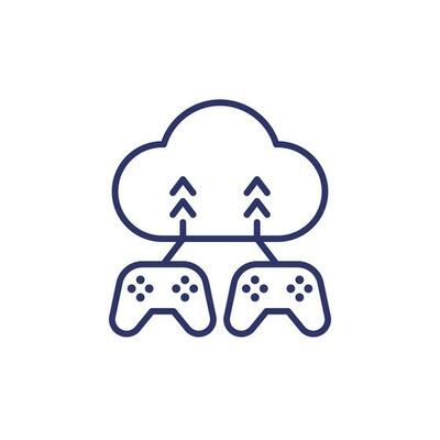 ícone da linha de jogos em nuvem em branco 15492249 Vetor no Vecteezy