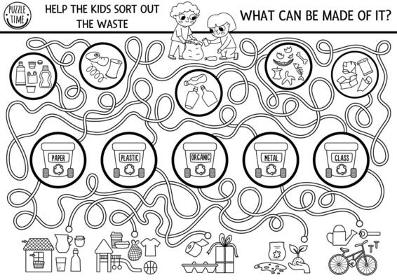ecológico Labirinto para crianças com criança encontro lixo dentro a  floresta. terra dia pré escola atividade. eco consciência ou zero  desperdício labirinto jogo, quebra-cabeça. natureza proteção imprimível  planilha 25402820 Vetor no Vecteezy