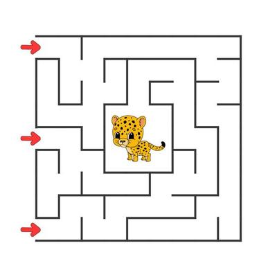 Enigma do labirinto com uma gota de água, ilustração vetorial de