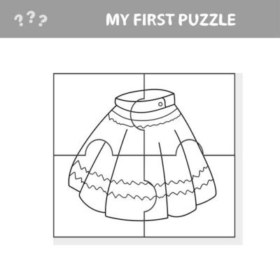 Meu Primeiro Quebra-cabeça Com Saia De Desenho Animado. Jogo Fácil Para  Crianças. Planilha Educacional. Ilustração do Vetor - Ilustração de forma,  tela: 235784933