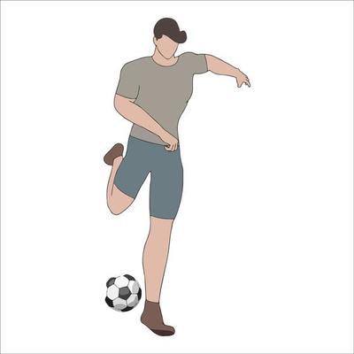 desenho simples de homens jogando futebol ilustrado em fundo branco.  5059526 Vetor no Vecteezy