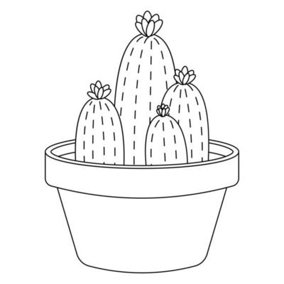 Ícone Doodle Do Desenho Do Cacto Desenhado A Mão. Ilustração Decorativa Do  Esboço Da Planta Da Casa Em Vaso Para Impressão, Web, Móvel E Infografia  Isolada No Fundo Branco. Ilustraciones svg, vectoriales