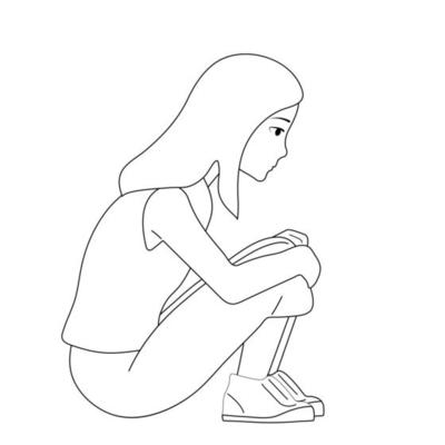 menina assustada, deprimida e triste parece solitária.ilustração vetorial  de criança indefesa e assustada 6074384 Vetor no Vecteezy