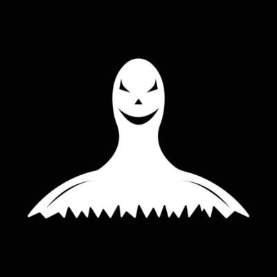 desenho de fantasma branco bonitinho de halloween em um fundo preto.  ilustração em vetor elemento festa fantasma branco de halloween. vetor  fantasma com uma cara assustadora 13186571 Vetor no Vecteezy