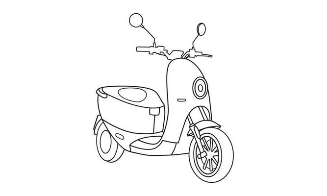 desenho animado motocicletas. rua veículos para transporte e Entrega.  lambreta, esporte e estrada bicicletas, retro helicóptero 23835685 Vetor no  Vecteezy