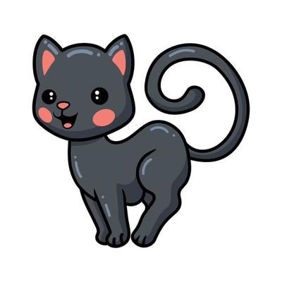 Fofo gato preto e branco gatinho desenho animado doodle padrão 2423340  Vetor no Vecteezy