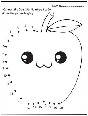 comida kawaii ligue os pontos. jogo de matemática. atividade