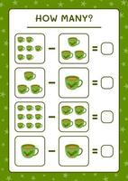quantas caneca de natal, jogo para crianças. ilustração vetorial, planilha para impressão vetor