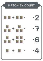 jogo por contagem de calculadora, jogo para crianças. ilustração vetorial, planilha para impressão vetor