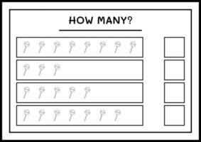 quantos doces de natal, jogo para crianças. ilustração vetorial, planilha para impressão vetor