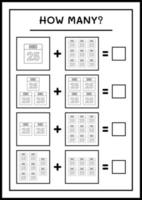 quantos calendário de natal, jogo para crianças. ilustração vetorial, planilha para impressão vetor