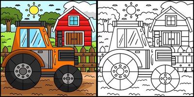 Trator Do Livro Para Colorir Perto Do Tema 1 Da Exploração Agrícola  Ilustração do Vetor - Ilustração de equipamento, artwork: 66237850