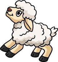 ilustração de clipart colorida de desenhos animados de animais de ovelha vetor