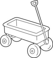 desenho de carroça para colorir para crianças vetor
