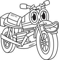 desenho de moto com carro de rosto para colorir vetor