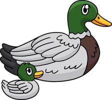 ilustração de clipart colorida de desenho de animal de pato vetor