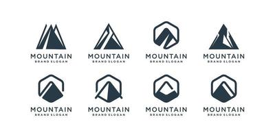 coleção de logotipo de montanha com vetor premium de design criativo