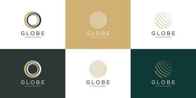 design de logotipo global com vetor premium de conceito único criativo