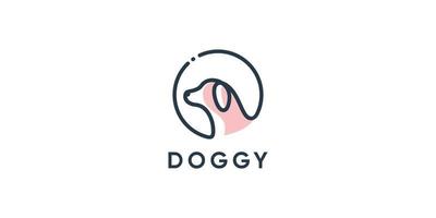 design de logotipo de cachorro com conceito abstrato moderno vetor premium