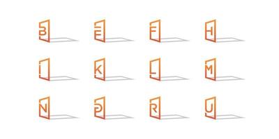 design de logotipo de janela com vetor premium de conceito de carta