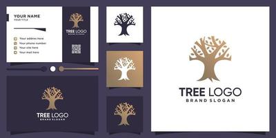 design de logotipo de árvore com vetor premium de conceito abstrato criativo