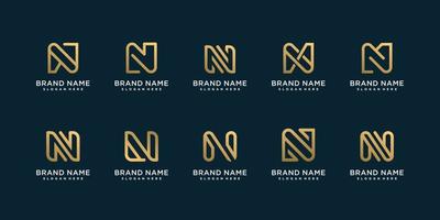 coleção de logotipo letra n com vetor premium de design criativo