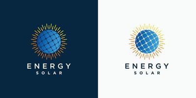 design de logotipo solar com vetor premium de conceito criativo moderno