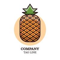 fruta de abacaxi doce, vetor de modelo de design de logotipo e ícone, emblema, conceito de design
