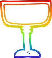 desenho de linha de gradiente de arco-íris desenho de copo de vinho vetor