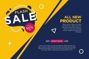 promoção de modelo de banner de desconto de venda flash vetor