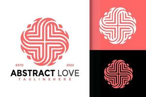 design de logotipo de amor de beleza abstrata, vetor de logotipos de identidade de marca, logotipo moderno, modelo de ilustração vetorial de designs de logotipo