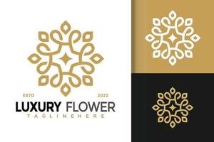 design de logotipo de ornamento de flores de luxo, vetor de logotipos de identidade de marca, logotipo moderno, modelo de ilustração vetorial de designs de logotipo