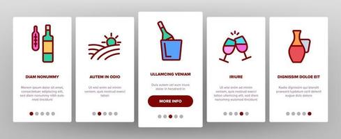 elementos de cor do produto de vinho vector onboarding