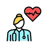 ilustração em vetor ícone de cor especialista médico em cardiologia