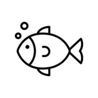 vetor de ícone de peixe do mar. ilustração de símbolo de contorno isolado