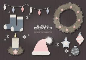 Pastel Winter Essentials Ilustração vetorial vetor