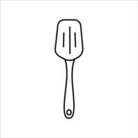 espátula em estilo de contorno isolado no fundo branco. ícone de ferramenta de cozinha vetor