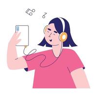 ilustração plana moderna de podcast de música vetor