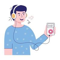 ilustração plana moderna de podcast de música vetor