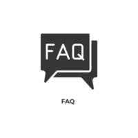 sinal de vetor de símbolo faq é isolado em um fundo branco. cor do ícone editável.