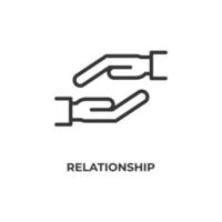 sinal de vetor de símbolo de relacionamento é isolado em um fundo branco. cor do ícone editável.