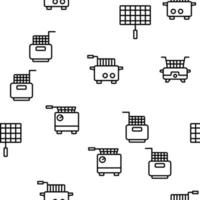 padrão sem emenda de vetor de ferramenta eletrônica de fritadeira