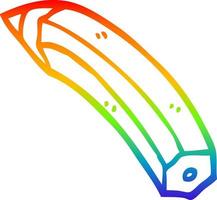 desenho de linha de gradiente de arco-íris lápis de cor de desenho animado vetor